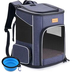 Morpilot Katzenrucksack Hunderucksack für Katzen und Kleine Hunde 7kg, Faltbare Haustier Rucksack mit Innerer Sicherheitsleine und Schale