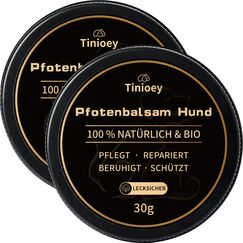 Tinioey Pfotenbalsam Hund 30g x 2 - heilt, repariert und regeneriert trockene, rissige & beschädigte Pfoten, Pfotenpflege Pfotenschutz Hund, Hundepfoten Balsam, Hundezubehör, Hunde Geschenke