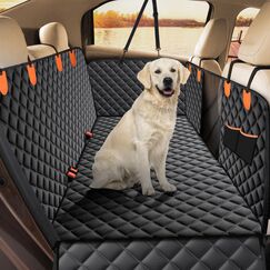 JOEJOY Hundedecke Auto Rückbank, Autoschondecke Hund Rücksitz mit Seitenschutz und Sichtfenster, Hundeschutz Wasserdicht Kratzfest, Hundesitz Auto Rückbank für die meisten Autos, LKWs & SUVs, Schwarz