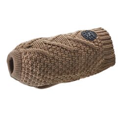 HUNTER Hundepullover MALMÖ, Farbe: beige, klassisches Zopfstrick-Muster, wärmend & bequem, elastisch für optimalen Sitz, reflektierend für mehr Sichtbarkeit, waschbar bei 30°C, Größe: 25