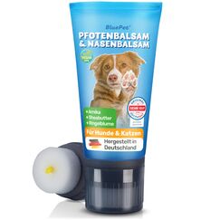 BluePet Pfotenbalsam Hund 50ml – Pfotenpflege Hund gegen trockene & rissige Pfoten und Nase – Natürlicher Schutz & Pflegebalsam für Hunde