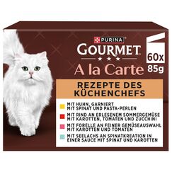 Gourmet A la Carte Katzenfutter nass, Sorten-Mix, 60er Pack (60 x 85g)