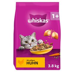 WHISKAS Trockenfutter für ausgewachsene Katzen 3,8kg mit Huhn