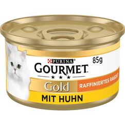 Gourmet Gold Raffiniertes Ragout Katzenfutter nass, mit Huhn, 12er Pack (12 x 85g)