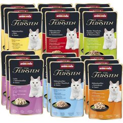 animonda Vom Feinsten Adult Filet Kreationen (18 x 50 g), Nassfutter für ausgewachsene Katzen, Katzenfutter mit Filets in delikater Sauce, Katzennassfutter ohne Getreide und Zucker