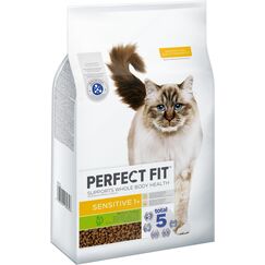 PERFECT FIT Adult Trockenfutter für erwachsene, sensitive Katzen ab 1 Jahr - Truthahn, 7 kg (1 Beutel)