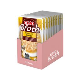 INABA Ciao Broth Katzenfutter Nass 88% Feuchtigkeit und Vitamin E, Premium Katzensuppe mit Huhn 40 g (12er Pack), 100% natürliches Fleisch, Getreidefrei, Zuckerfrei