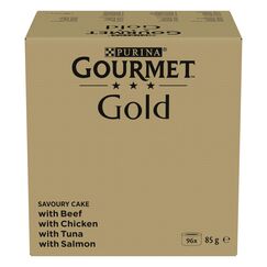 Gourmet Gold Raffiniertes Ragout Katzenfutter nass, Sorten-Mix, 96er Pack (96 x 85g)
