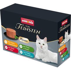 animonda Vom Feinsten Adult Katzenfutter Mousse-Vielfalt (12 x 85 g), Nassfutter für ausgewachsene Katzen, ohne Getreide und Zucker, luftig zarte Konsistenz
