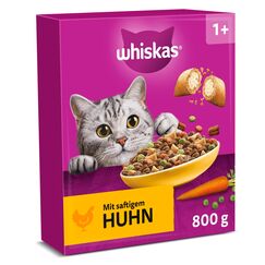 WHISKAS Trockenfutter für ausgewachsene Katzen 5 x 800g mit Huhn