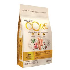 Wellness CORE Sterilised Original 4 kg, Huhn & Truthahn – Katzenfutter Trocken für sterilisierte Katzen, getreidefrei, natürlich, hypoallergen, proteinreich, für eine gesunde Gewichtsregulierung