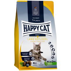 Happy Cat 70569 - Culinary Adult Land Geflügel - Katzen-Trockenfutter für ausgewachsene Katzen und Kater - 1,3 kg Inhalt