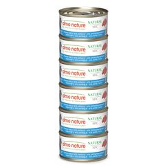 Almo Nature HFC Natural - Nassfutter für ausgewachsene Katzen - Atlantischer Thunfisch - Human Grade, Glutenfrei & Monoprotein - 6 x 70g