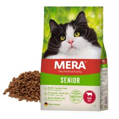 mera Cats Senior Rind, Trockenfutter für Sensible Katzen, getreidefrei & nachhaltig, Katzentrockenfutter mit hohem Fleischanteil, 2 kg