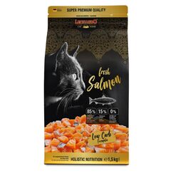 LEONARDO Fresh Salmon & Poultry [1,5kg] Katzenfutter | Trockenfutter mit 85% Frischfleisch für Katzen | Alleinfuttermittel für ausgewachsene Katzen Aller Rassen ab 1 Jahr