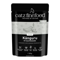 catz finefood Purrrr Känguru Monoprotein Katzenfutter nass N° 107, für ernährungssensible Katzen, 70% Fleischanteil, 16 x 85 g Beutel