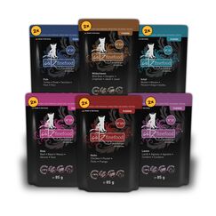 catz finefood Purrrr Collection I - Monoprotein Katzenfutter nass - getreidefrei, zuckerfrei, hypoallergen - hoher Fleischanteil - Multipack Nassfutter für Katzen - im Beutel, 85 g (12er Pack)