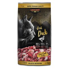 LEONARDO Fresh Duck & Poultry [4kg] Katzenfutter | Trockenfutter mit 85% Frischfleisch für Katzen | Alleinfuttermittel für ausgewachsene Katzen Aller Rassen ab 1 Jahr