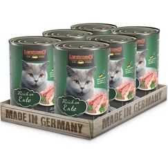 LEONARDO Nassfutter [6x400g Ente] | Getreidefreies Nassfutter für Katzen | Feuchtfutter Alleinfutter aus der Dose