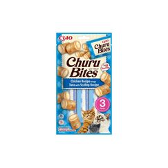 INABA Churu Bites mit 40% Hühnerfleisch Leckerli Katze, Ohne Getreide, Ohne Zucker, Perfekt zum Verstecken von Medikamenten, Ohne Tierische Nebenprodukte Katzen Leckerlies 30 g (1er Pack)