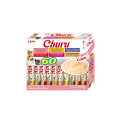 INABA Churu Premium Cremige Katzen Schleckies mit Thunfisch, Ohne Zucker und Getreide, Keine Nebenerzeugnisse, Kalorienarm, Hochwertige Zutaten, Besten Katzen Leckerlies für den Tierarzt 60 x 14g