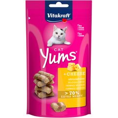 Vitakraft Cat Yums, Katzen Leckerli, weicher Katzensnack gefüllt mit Käse, im wiederverschließbaren Beutel, ohne Zusatz von Zucker (1x 40g)
