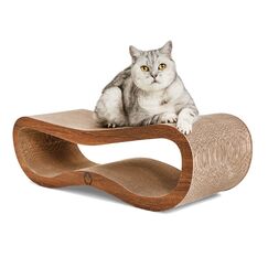 CanadianCat Company | Kratzbrett Orbit | walnussbraun | Kratzmöbel, Lounge für Katzen | Kratzpappe + Katzenminze | ca. 84 x 24 x 23cm
