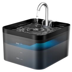 PawPoll Katzenbrunnen, 2,2L Trinkbrunnen für Katze, Super Leiser, Wasserhahn-Design Wasserbrunnen für Katzen mit LED und Aktivkohlefilter, Leicht zu Reinigen, BPA Frei, Zwei Wasserfluss-Designs