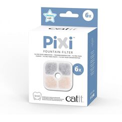 Catit 43722 Pixi Ersatzfilter, Trinkbrunnenfilter für die Catit Pixi Trinbrunnen, 6er Pack, Weiß