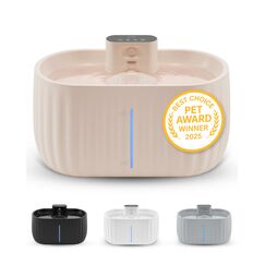 Pretty Paw Katzenbrunnen Kabellos mit Bewegungsmelder - Trinkbrunnen für Katze mit 45 Tagen Akku - Wasserbrunnen für Katzen mit Filter & 3 Liter Wassertank - Aqua Sense (Beige)