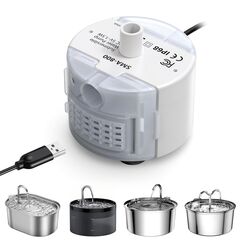 Petace Ersatzpumpe für Trinkbrunnen Edelstahl 3.2 L für Katze und Hunde, Langlebige Wasserpumpe für Katzentrinkbrunnen, Leise Wasserbrunnen 30dB