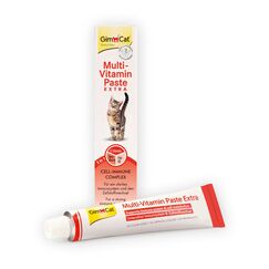 GimCat Multi-Vitamin Paste Extra - Katzensnack mit Fischöl für ein starkes Immunsystem und den Zellstoffwechsel - 1 Tube (1 x 200 g)