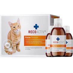 RECOACTIV Nieren Tonicum für Katzen, 3 x 90 ml, bei Anzeichen Einer Nierenfunktionsstörung, in der Rekonvaleszenz und zur Prophylaxe. Hochwertiges Protein, Appetit anregendes Ergänzungsfuttermittel