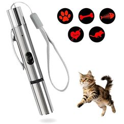 VOVIGGOL Interaktives Spielzeug für Katzen und Hunde, Katzenspielzeug mit LED, Intelligentes Elektrisches Katzenspielzeug für Trainingsübungen, über USB Aufladbar