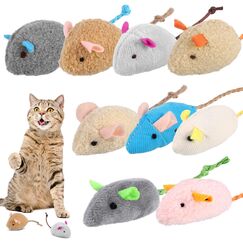 Xinstroe 9 Stück Katzenminzen Spielzeug, Plüsch Maus Kitten Spielzeug Katzenspielzeug mit Katzenminze Mäuse Catnip Toy katzenspielzeug fur Katze und Kitten, Grau,Kaffee,Grau,Braun,Hellgrau,Rosa,Beige