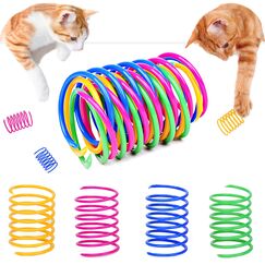 Grantop 20 Stück Katze Spielzeug - Bunte Kunststoff Spiralfedern für Haustiere - Kreative Neuheit Spring Spirale