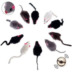 ELANOX 10er Set Spielmäuse Spielmaus 10 Stück mit Glocke I ohne Plastikteile außen (Augen, Nase) in Katzenminze getränkt Katzenspielzeug für alle Katenrassen (10 Stück Mix)