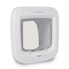 PetSafe Mikrochip Katzenklappe, Selektiver Zugang für Ihre Katze, hält fremde Tiere draußen, Katzen bis 7 kg, Weiß, 1 Stück (1er Pack)