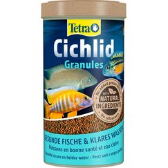 Tetra Cichlid Granules - Hauptfutter Mix mit 2 verschiedenen Granulaten für mittelgroße Cichliden, 500 ml Dose