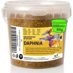 UGF - Premium Daphnia Wasserflöhe - 80g im 500 Milliliter Eimer, Getrocknet Fischfutter Aquarium, Aquarium Futter, Snacks für Zierfische