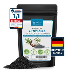 AGUALEVE® Premium Aktivkohle Granulat 200g aus Kokosnussschalen - Die Nr. 1 - Pflanzen, Katzenklo, Aquarium, & Co. - 100% natürlich, frei von chemischen Zusätzen und Bitumen - Körnung: 0,5-2,5mm