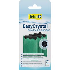 Tetra EasyCrystal Filter Pack C250/300 Filtermaterial mit Aktiv-Kohle, Filterpads für EasyCrystal Innenfilter, geeignet für Aquarien von 15-60 Liter, 3 Stück, grün