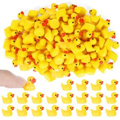 42 Stück Mini Enten Harz, Gelb Kleine Enten und Figuren Miniatur Ente für Dekoration Miniaturgarten Landschaftsgärten, Bonsai, Versteckt Spiel, Fischbecken und Aquarien verwendet