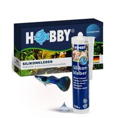 HOBBY Aquaristik Silikonkleber I 310 ml Kartusche I hochelastischer Silikon für Aquarien I alterungs- & witterungsbeständiger Aquarien-Silikon I Aquarienkleber UV- & temperaturresistent I transparent