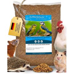 Futterbauer 10kg Soldatenfliegenlarven getrocknet, Premium Vogelfutter, Fischfutter, Futter für Reptilien und Nager, Proteinreiches Naturfutter wie Mehlwürmer
