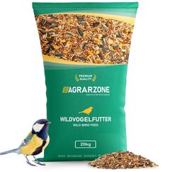 Agrarzone Vogelfutter Wildvögel ganzjährig 20kg - Wildvogelfutter 20 kg mit hochwertigem Körner-Mix für alle Vögel - Fettfutter mit Sonnenblumenkerne - Staubfrei & ohne Zusatzstoffe