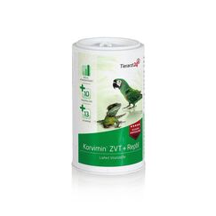 Tierarzt24 KORVIMIN ZVT & REPTIL bietet die optimale Nährstoffversorgung für Ziervögel, Tauben & Reptilien - Zur kurzfristigen Vitamin- und Mineralstoffversorgung. Weltweit im Einsatz - 50 g