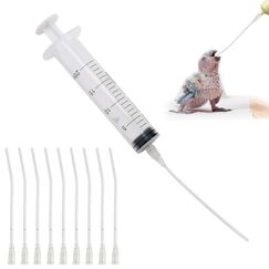 10 Stück Jungvögel Füttern Schlauch, Enthält eine 20-ml-Spritze, Tauben Zubehör, Feeder Futter, Handfütterungswerkzeug für Baby Vögel und Papageien, Milch, Wasser, Medikamente, Einfach zu Reinigen