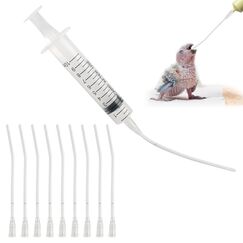 10 Stück Jungvögel Füttern Schlauch, Enthält eine 10-ml-Spritze, Tauben Zubehör, Feeder Futter, Handfütterungswerkzeug für Baby Vögel und Papageien, Milch, Wasser, Medikamente, Einfach zu Reinigen