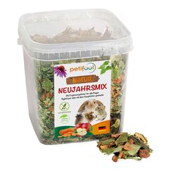 petifool Neujahrsmix 410g - Ergänzungsfutter für Nager - natürliches Nagerfutter für Kaninchen, Meerschweinchen, Hamster, Chinchilla & mehr - ohne künstliche Zusätze - 100% Natur - artgerechtes Futter